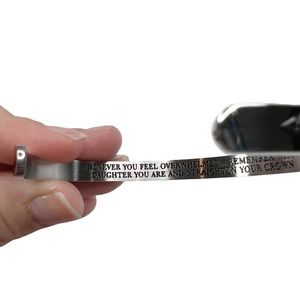 New Silver Tone Engraved Daughter Thin Bangle Cuff Bracelet